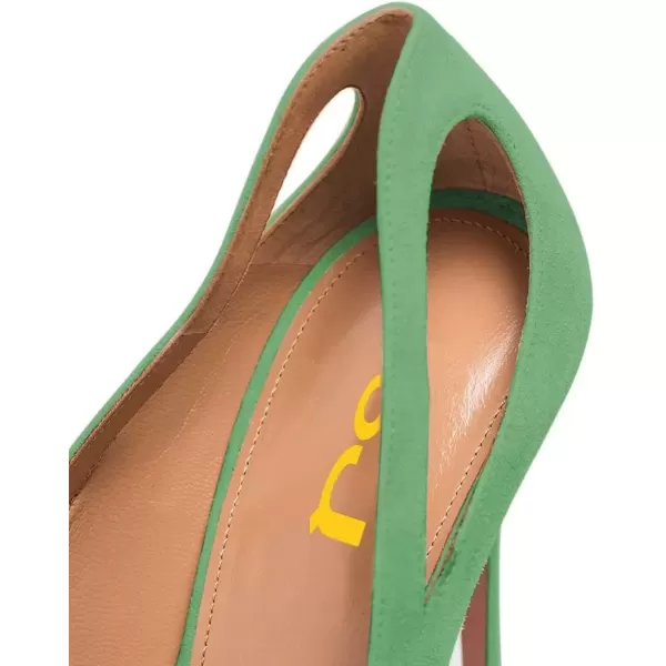 imageFSJ Women Comfy Pointed Toe Stiletto High Heel Mesh Pumps Slip on Dressy Ladies Date Shoes Size 415 USGreen