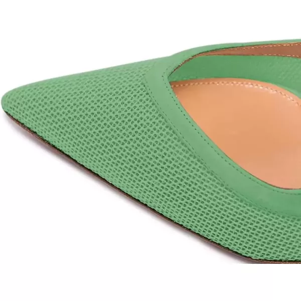 imageFSJ Women Comfy Pointed Toe Stiletto High Heel Mesh Pumps Slip on Dressy Ladies Date Shoes Size 415 USGreen