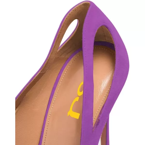 imageFSJ Women Comfy Pointed Toe Stiletto High Heel Mesh Pumps Slip on Dressy Ladies Date Shoes Size 415 USPurple