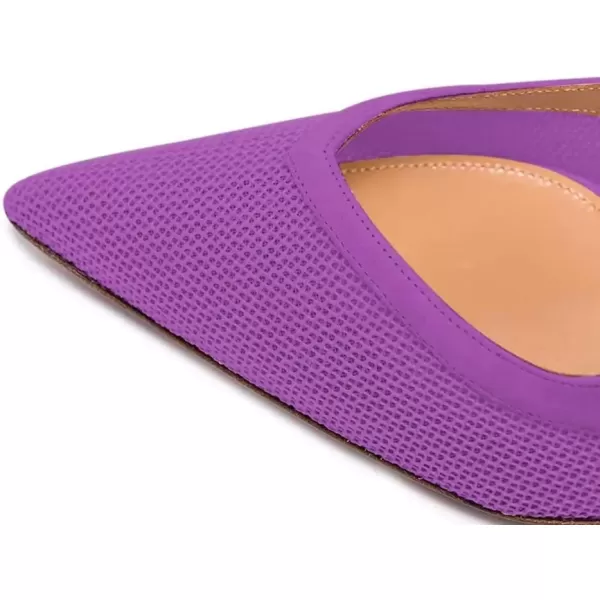 imageFSJ Women Comfy Pointed Toe Stiletto High Heel Mesh Pumps Slip on Dressy Ladies Date Shoes Size 415 USPurple