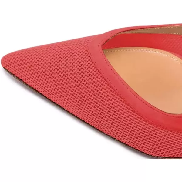 imageFSJ Women Comfy Pointed Toe Stiletto High Heel Mesh Pumps Slip on Dressy Ladies Date Shoes Size 415 USRed