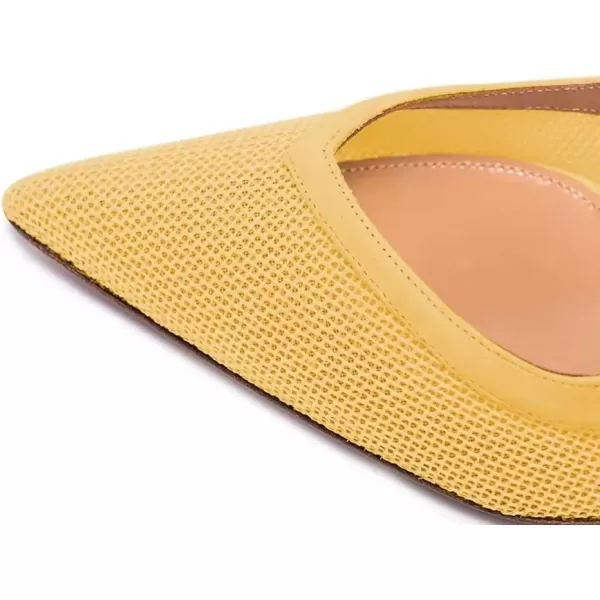 imageFSJ Women Comfy Pointed Toe Stiletto High Heel Mesh Pumps Slip on Dressy Ladies Date Shoes Size 415 USYellow