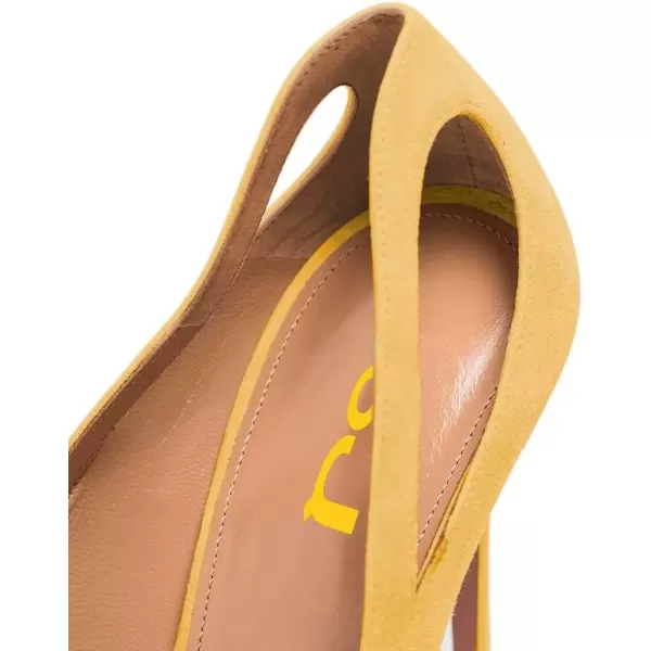 imageFSJ Women Comfy Pointed Toe Stiletto High Heel Mesh Pumps Slip on Dressy Ladies Date Shoes Size 415 USYellow