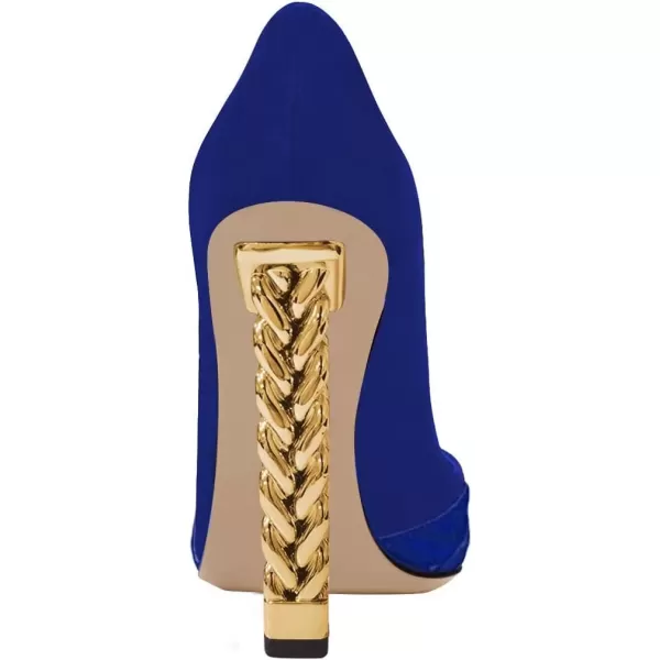 imageFSJ Women Gold Metal Chain Chunky High Heel Pointed Toe Slip On Fashion Party Prom Pumps Prom Shoes Size 415 USBluerainbow