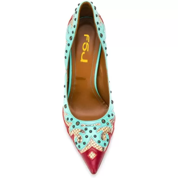 imageFSJ Women Gold Metal Chain Chunky High Heel Pointed Toe Slip On Fashion Party Prom Pumps Prom Shoes Size 415 USCleopatra