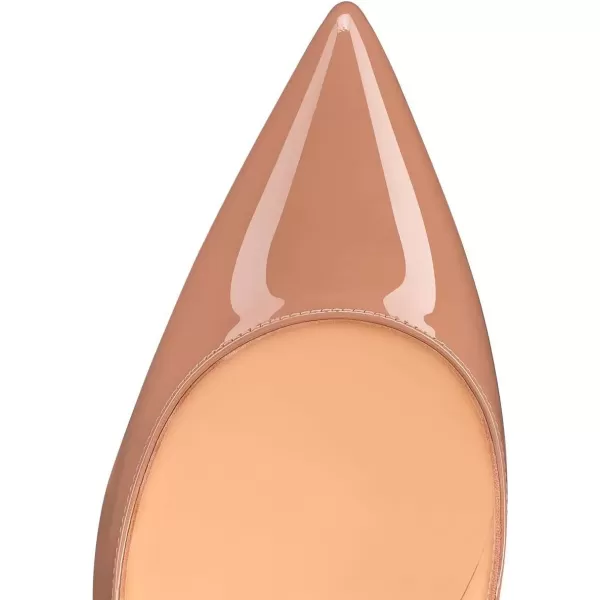 imageFSJ Women Gold Metal Chain Chunky High Heel Pointed Toe Slip On Fashion Party Prom Pumps Prom Shoes Size 415 USNude