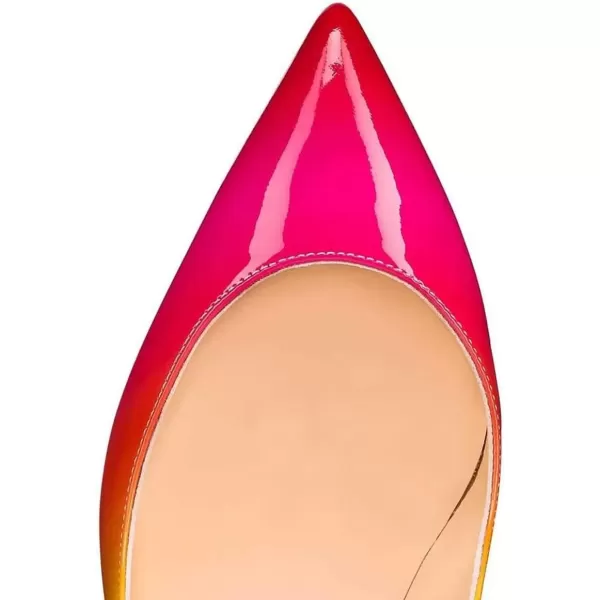 imageFSJ Women Gold Metal Chain Chunky High Heel Pointed Toe Slip On Fashion Party Prom Pumps Prom Shoes Size 415 USRainbow Patent