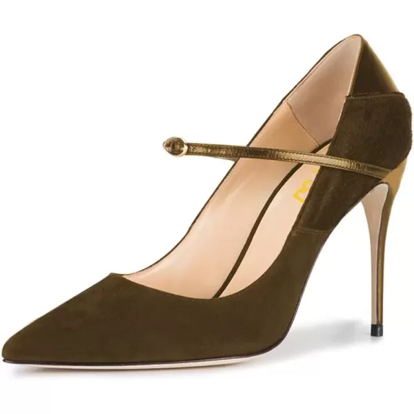 imageFSJ Women Graceful Pointed Toe High Heeled Leopard Pumps Stilettos Single Strap Band Party Prom Evening Dress Shoes Size 415 USDark Goldenrod