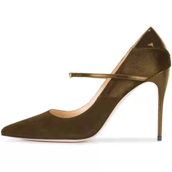 imageFSJ Women Graceful Pointed Toe High Heeled Leopard Pumps Stilettos Single Strap Band Party Prom Evening Dress Shoes Size 415 USDark Goldenrod