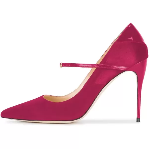 imageFSJ Women Graceful Pointed Toe High Heeled Leopard Pumps Stilettos Single Strap Band Party Prom Evening Dress Shoes Size 415 USFuchsia