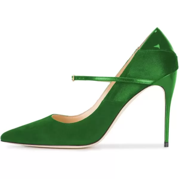imageFSJ Women Graceful Pointed Toe High Heeled Leopard Pumps Stilettos Single Strap Band Party Prom Evening Dress Shoes Size 415 USGreen