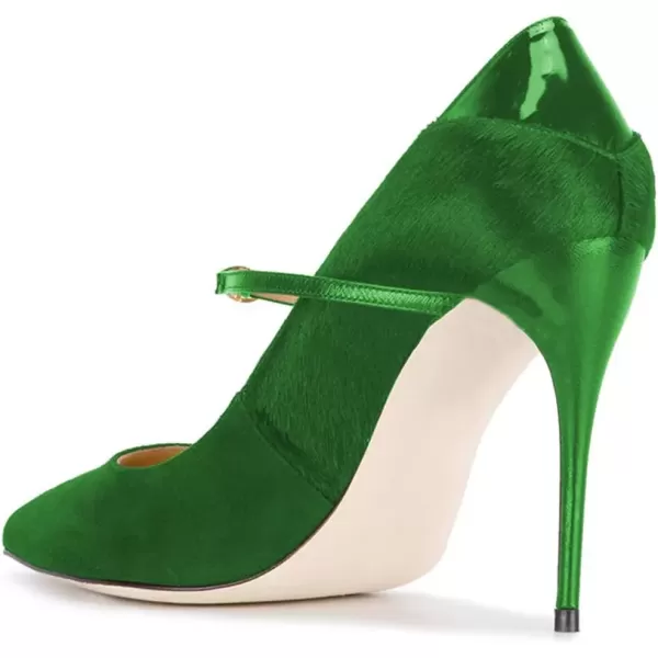 imageFSJ Women Graceful Pointed Toe High Heeled Leopard Pumps Stilettos Single Strap Band Party Prom Evening Dress Shoes Size 415 USGreen