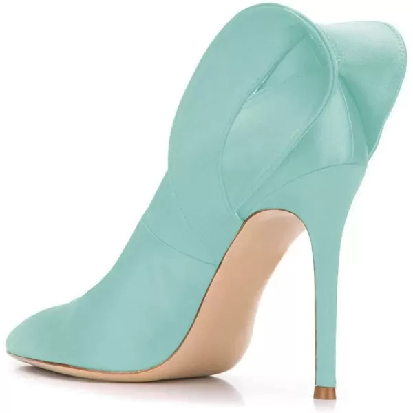 imageFSJ Women Retro Pointed Toe Slip on Comfort High Thin Heel Satin Pumps Stiletto Dress Office Party Shoes Size 415 M USTurquoise