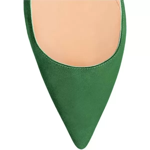 imageFSJ Women Sexy Gold Chunky Heel Pointed Toe Block High Heel Pumps Slip On Elegant Wedding Party Shoes Size 415 USGreen Suede