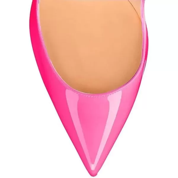 imageFSJ Women Sexy Gold Chunky Heel Pointed Toe Block High Heel Pumps Slip On Elegant Wedding Party Shoes Size 415 USHot Pink