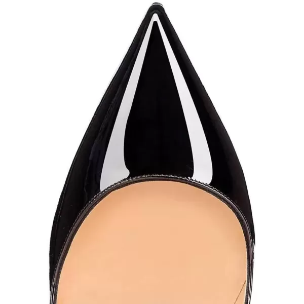 imageFSJ Women Sexy Gold Chunky Heel Pointed Toe Block High Heel Pumps Slip On Elegant Wedding Party Shoes Size 415 USNude Black