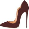 imageFSJ Women Classic Pointed Toe High Heels Sexy Stiletto Pumps Office Lady Casual Dress Party Prom Shoes Size 415 USBrownish Redsuede