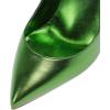 imageFSJ Women Classic Pointed Toe High Heels Sexy Stiletto Pumps Office Lady Casual Dress Party Prom Shoes Size 415 USGreen Leather