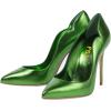 imageFSJ Women Classic Pointed Toe High Heels Sexy Stiletto Pumps Office Lady Casual Dress Party Prom Shoes Size 415 USGreen Leather