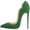 imageFSJ Women Classic Pointed Toe High Heels Sexy Stiletto Pumps Office Lady Casual Dress Party Prom Shoes Size 415 USGreensuede
