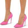 imageFSJ Women Classic Pointed Toe High Heels Sexy Stiletto Pumps Office Lady Casual Dress Party Prom Shoes Size 415 USHot Pink