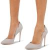imageFSJ Women Classic Pointed Toe High Heels Sexy Stiletto Pumps Office Lady Casual Dress Party Prom Shoes Size 415 USLight Grey