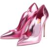 imageFSJ Women Classic Pointed Toe High Heels Sexy Stiletto Pumps Office Lady Casual Dress Party Prom Shoes Size 415 USPink Leather