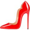 imageFSJ Women Classic Pointed Toe High Heels Sexy Stiletto Pumps Office Lady Casual Dress Party Prom Shoes Size 415 USRed