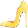imageFSJ Women Classic Pointed Toe High Heels Sexy Stiletto Pumps Office Lady Casual Dress Party Prom Shoes Size 415 USYellow