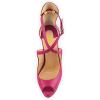 imageFSJ Women Gorgeous Peep Toe Platform Pumps Cross Strap High Heels Sandals Party Shoes Size 415 USHot Pink
