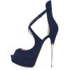 imageFSJ Women Gorgeous Peep Toe Platform Pumps Cross Strap High Heels Sandals Party Shoes Size 415 USNavy