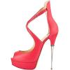 imageFSJ Women Gorgeous Peep Toe Platform Pumps Cross Strap High Heels Sandals Party Shoes Size 415 USRed