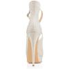 imageFSJ Women Gorgeous Peep Toe Platform Pumps Cross Strap High Heels Sandals Party Shoes Size 415 USSilver