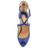 imageFSJ Women Gorgeous Peep Toe Platform Pumps Cross Strap High Heels Sandals Party Shoes Size 415 USSteel Blue
