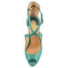 imageFSJ Women Gorgeous Peep Toe Platform Pumps Cross Strap High Heels Sandals Party Shoes Size 415 USTurquoise