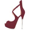 imageFSJ Women Gorgeous Peep Toe Platform Pumps Cross Strap High Heels Sandals Party Shoes Size 415 USWine