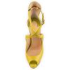 imageFSJ Women Gorgeous Peep Toe Platform Pumps Cross Strap High Heels Sandals Party Shoes Size 415 USYellow