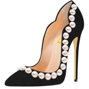imageFSJ Women Classic Pointed Toe High Heels Sexy Stiletto Pumps Office Lady Casual Dress Party Prom Shoes Size 415 USBlackpearl