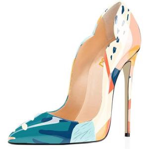 imageFSJ Women Classic Pointed Toe High Heels Sexy Stiletto Pumps Office Lady Casual Dress Party Prom Shoes Size 415 USPainting