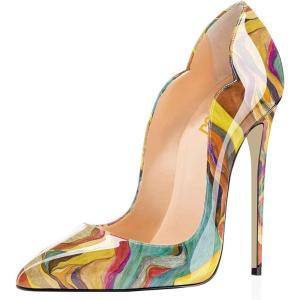 imageFSJ Women Classic Pointed Toe High Heels Sexy Stiletto Pumps Office Lady Casual Dress Party Prom Shoes Size 415 USQuicksand