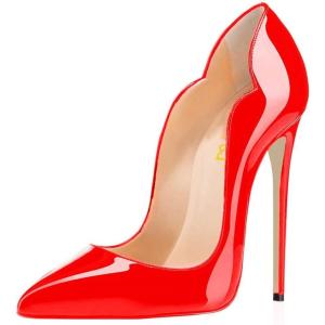 imageFSJ Women Classic Pointed Toe High Heels Sexy Stiletto Pumps Office Lady Casual Dress Party Prom Shoes Size 415 USRed