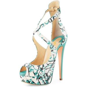imageFSJ Women Gorgeous Peep Toe Platform Pumps Cross Strap High Heels Sandals Party Shoes Size 415 USInkscrawl