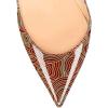 imageFSJ Women Bridal Pointed Toe Chunky High Heel Printed Multicolor Pumps Slip on Wedding Thick Comfy Shoes US Size 415 M USBrown Circle
