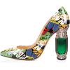 imageFSJ Women Bridal Pointed Toe Chunky High Heel Printed Multicolor Pumps Slip on Wedding Thick Comfy Shoes US Size 415 M USCartoon