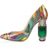 imageFSJ Women Bridal Pointed Toe Chunky High Heel Printed Multicolor Pumps Slip on Wedding Thick Comfy Shoes US Size 415 M USDye
