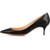 imageFSJ Women Classic Kitten Heels Pointy Closed Toe Pumps Slip On Office Ladies Party Date Business Dress Shoe Size 415 USBlack