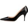 imageFSJ Women Classic Kitten Heels Pointy Closed Toe Pumps Slip On Office Ladies Party Date Business Dress Shoe Size 415 USBlack 8cm