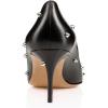 imageFSJ Women Classic Kitten Heels Pointy Closed Toe Pumps Slip On Office Ladies Party Date Business Dress Shoe Size 415 USBlack Rivets