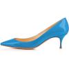imageFSJ Women Classic Kitten Heels Pointy Closed Toe Pumps Slip On Office Ladies Party Date Business Dress Shoe Size 415 USBlue