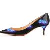 imageFSJ Women Classic Kitten Heels Pointy Closed Toe Pumps Slip On Office Ladies Party Date Business Dress Shoe Size 415 USButterfly